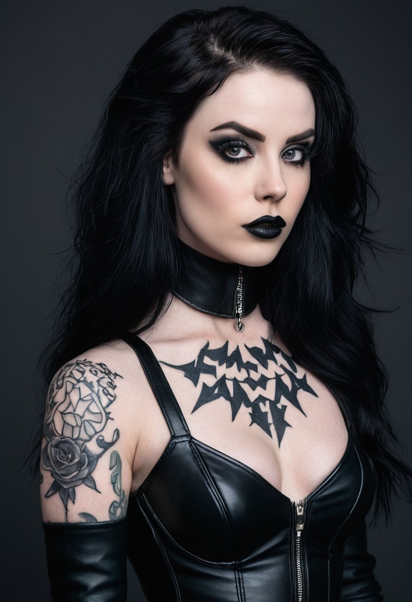 Vesper — White goth AI girlfriend companion, Midnight in a person.
